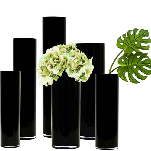 black Rectangle tall handmade cubic/square Column vase/Flower vase 40cm/16inch 