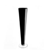 Black Glass Trumpet Vases 20 inch 