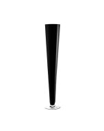 Black Glass Trumpet Vase 28 inch