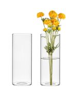 H-7" W-2.5" Glass Cylinder Bud Vase (Multiple Packing)