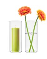 H-8" W-3" Glass Cylinder Bud Vase (Multiple Packing)