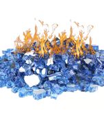Fire Pit Glass Tempered Fire Glass 1/2" Reflective Pacific Blue