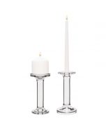 glass pillar and taper candle holder