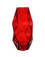 red prism honeycomb geometric glass vases