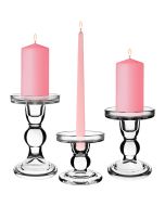 Bubble Glass Pillar Taper Candle Holder H-3.75