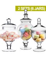 glass apothecary candy buffet jars set of 3