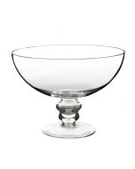 Glass Footed Compote Fruit Bowl. H-6" D-8" Kitchen Pedestal Centerpiece