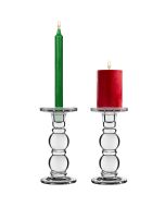 glass pillar and taper candle holders