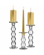 glass pillar bubble candle holders