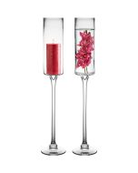 Long Stem Glass Candle Holder H-24 Open-3.5