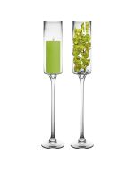 Long Stem Glass Candle Holder H-24 Open-3.5