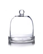 glass cloche dome with glass tray
