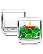 3 inches mini glass cube vases