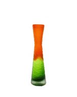 orange green carved vase