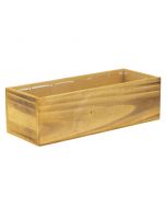 Wood Rectangle Unfinished Planter Box w/ Plastic Liner H-4" Open-17" x 5" 