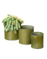 Corrugated metal cylinder planters
