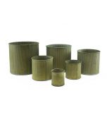 Corrugated Zinc Metal Galvanized Cylinder Planter Set