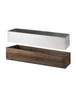 6 inch Wood Rectangle Planter Box w/ Zinc Liner Natural