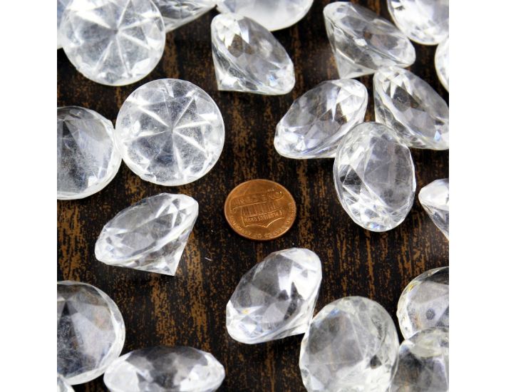 Entervending Gems for Crafts - 1 Inch Large Diamond Gemstones for Craft -  10.6 Oz Jewels and Gems - Vase Filler - Table Scatters Decor - Fish Tank