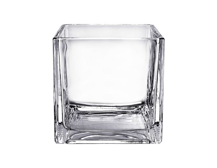 Home Decoration Candle Holders Clear Cube Shape Flower Vase PARNOO Set of 3 Glass Square Vases 6 x 6 Inch Perfect as a Wedding Centerpieces