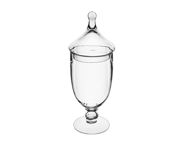 Kylin Express Elegant Ornate Glass Jars Decorative Weddings Candy Glass Pot  Color Glass Cup F