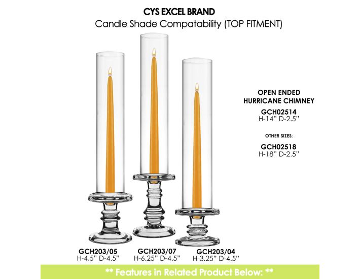 HST0314 - Clear Hurricane Candle Shade Chimney Tube [No Bottom] - 3 x 14