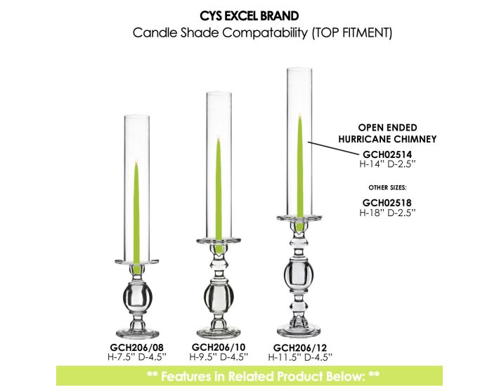 HST0314 - Clear Hurricane Candle Shade Chimney Tube [No Bottom] - 3 x 14