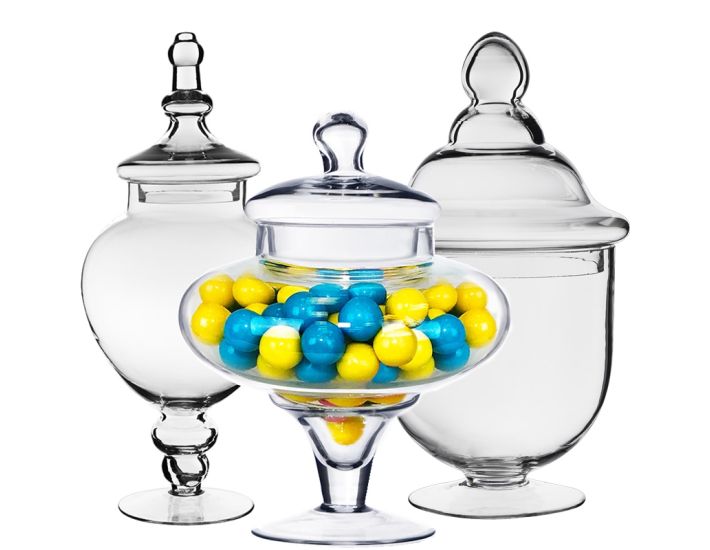 Glass Apothecary Storage Jar Candy Buffet Container