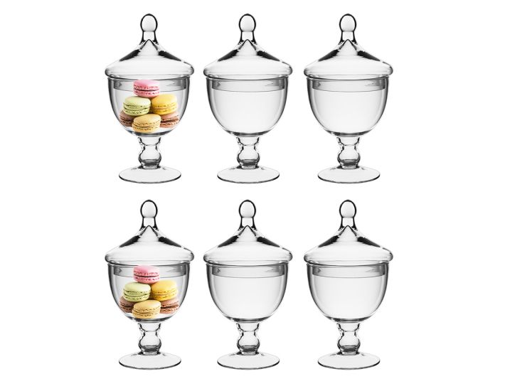 CYS Apothecary Jar Candy Buffet with Lid, Set of 3