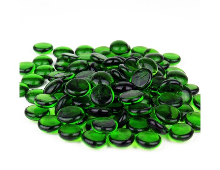 WLYTE Green Glass Stones 1lb, Marbles, Pebbles, Glass Gems for Vases Fillers, Non-Toxic Smooth Glass Beads for Party Table Scatter, Aquarium Fillers, Gems