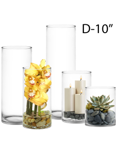 large glass cylinder vases 10 inches