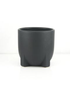 Black Smooth Ceramic Planter Pot H-6" D-6" (Pack of 6)
