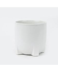 White Smooth Ceramic Planter Pot H-5" D-5" (Pack of 12)