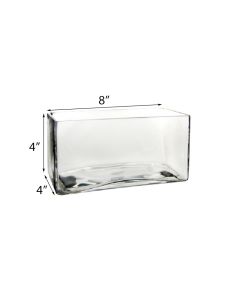 Clear Glass Rectangular Vase 