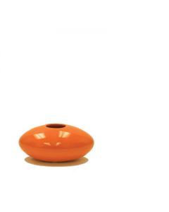 Ceramic Orange Egg Shape Bud Vase. H-2.75"