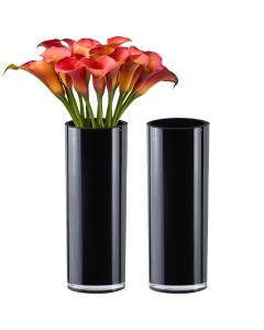 Glass Cylinder Vase H-16" D- 6" Black Centerpiece