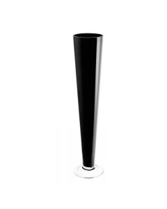 Black Glass Trumpet Vase 24 inch Wholesale Pack