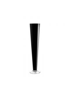 Black Glass Trumpet Vase 24 inch