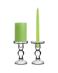 glass pedestal pillar candlestick taper candle holder