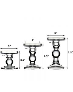 Glass Candle Holder (Multiple Height Options) with 14" Candle Chimney Sleeves