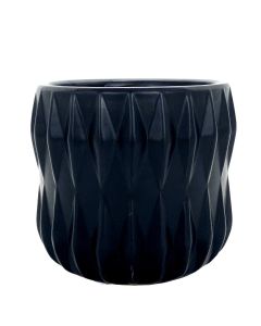 Geometric Diamond H-5.25" Pattern Vase Ribbed Pot