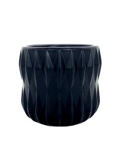 Geometric Diamond H-5.25" Pattern Vase Ribbed Pot