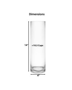 glass cylinder vases 14" x 4" wide