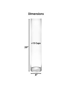 Clear Glass 20 inches Cylinder Vase