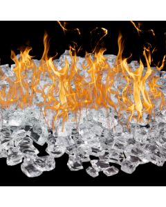 Fire Pit Glass Tempered Fire Glass 1/2" Crystal Clear, 40 lbs