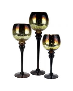 Wedding Pack of 6 pcs Event and Home Decor H-3.55 Antique Glass Mercury Candle Holders 
