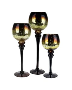 long stemmed mercury glass candle holder