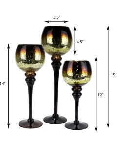 long stemmed mercury glass candle holder