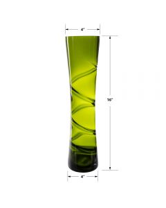 green swirl spiral glass vases