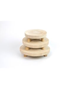  Paulownia Wood Slice plant Stand Riser 9'',11",13" wooden pedestal stand Solid One-Piece 1.2" Thick  (12,16 PCS)